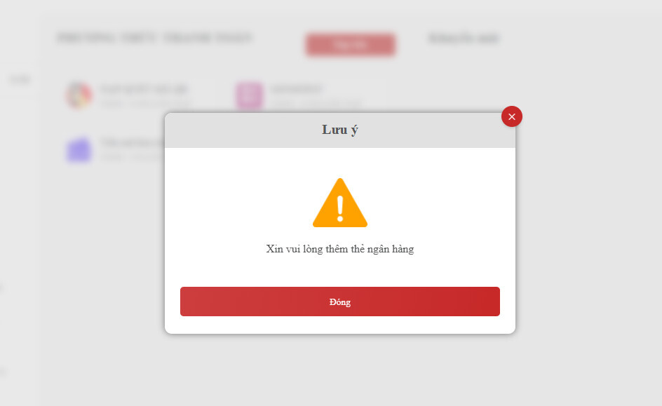 Phải có tài khoản ngân hàng